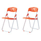 Modern Desk Chair Plastic Computer Chair Mid-Back Chair No Wheels Orange 2 Piece Set Clearhalo 'furn' 'furn_office_chair' 'Furniture' 'Office Chairs' 'Office Furniture' 'office_chair' 6354600