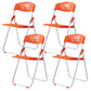 Modern Desk Chair Plastic Computer Chair Mid-Back Chair No Wheels Orange 4 Piece Set Clearhalo 'furn' 'furn_office_chair' 'Furniture' 'Office Chairs' 'Office Furniture' 'office_chair' 6354601