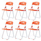 Modern Desk Chair Plastic Computer Chair Mid-Back Chair No Wheels Orange 6 Piece Set Clearhalo 'furn' 'furn_office_chair' 'Furniture' 'Office Chairs' 'Office Furniture' 'office_chair' 6354602