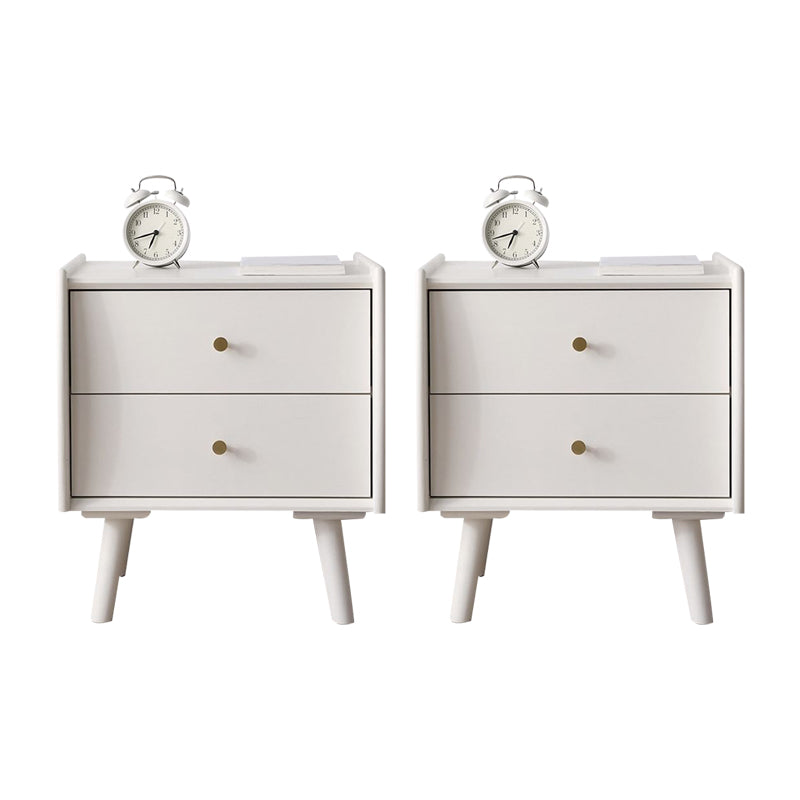2 cassetti tavolino notturno moderno con gambe, alti, alti 20,9 "