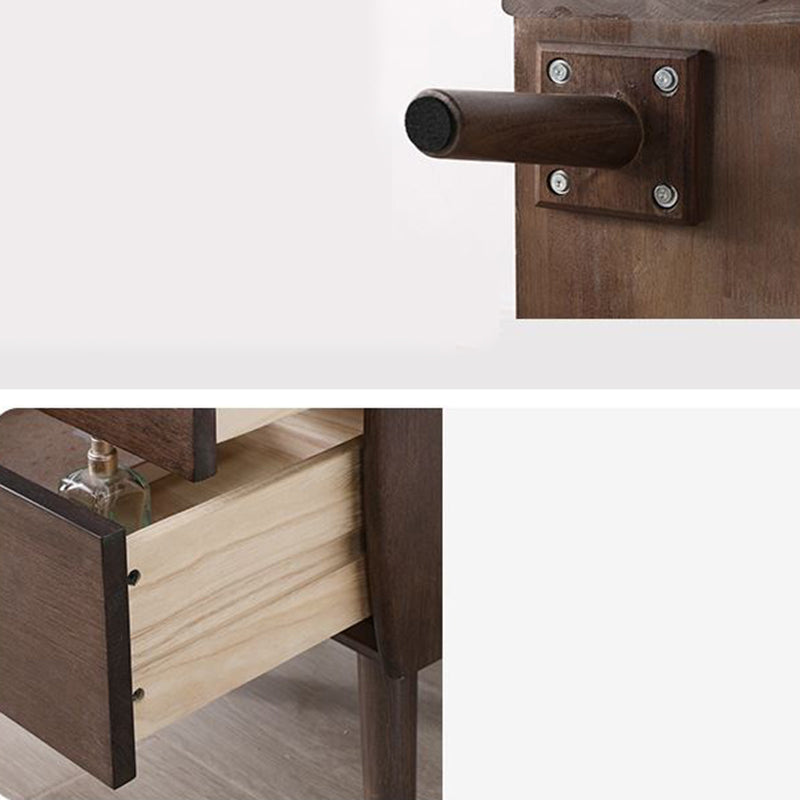 2 cassetti tavolino notturno moderno con gambe, alti, alti 20,9 "