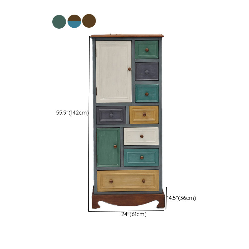 Cassettiera portaoggetti costiera Cassettiera in legno massello con 8/10/12 cassetti