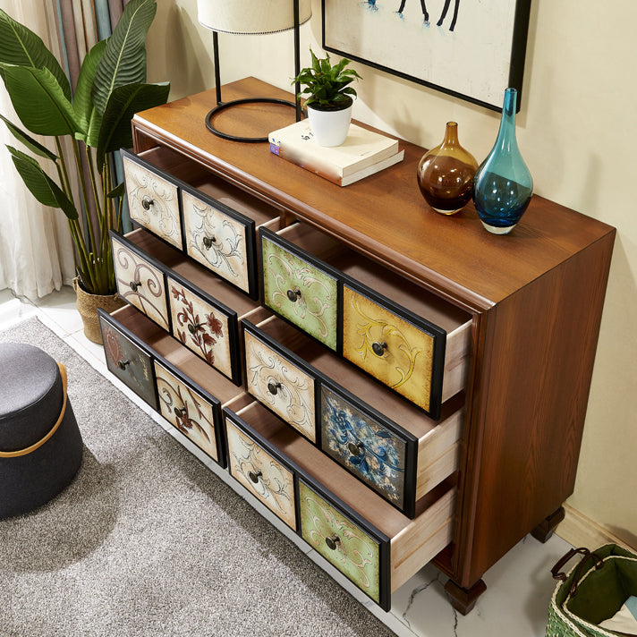 American Traditional Wooden Chest Home Storage Chest with Drawers Clearhalo 'Bedroom Furniture' 'Dressers & Chests' 'dressers_chests' 'furn' 'furn_dressers_chests' 'Furniture' 6355105