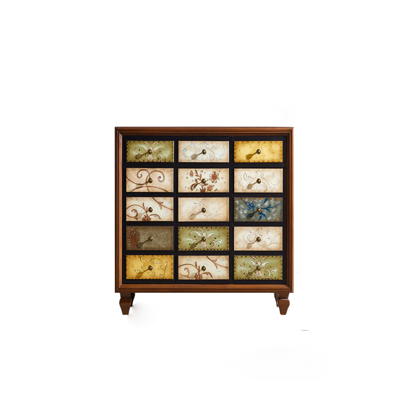 American Traditional Wooden Chest Home Storage Chest with Drawers 39.4"L x 14.6"W x 42.9"H Brown Clearhalo 'Bedroom Furniture' 'Dressers & Chests' 'dressers_chests' 'furn' 'furn_dressers_chests' 'Furniture' 6355107