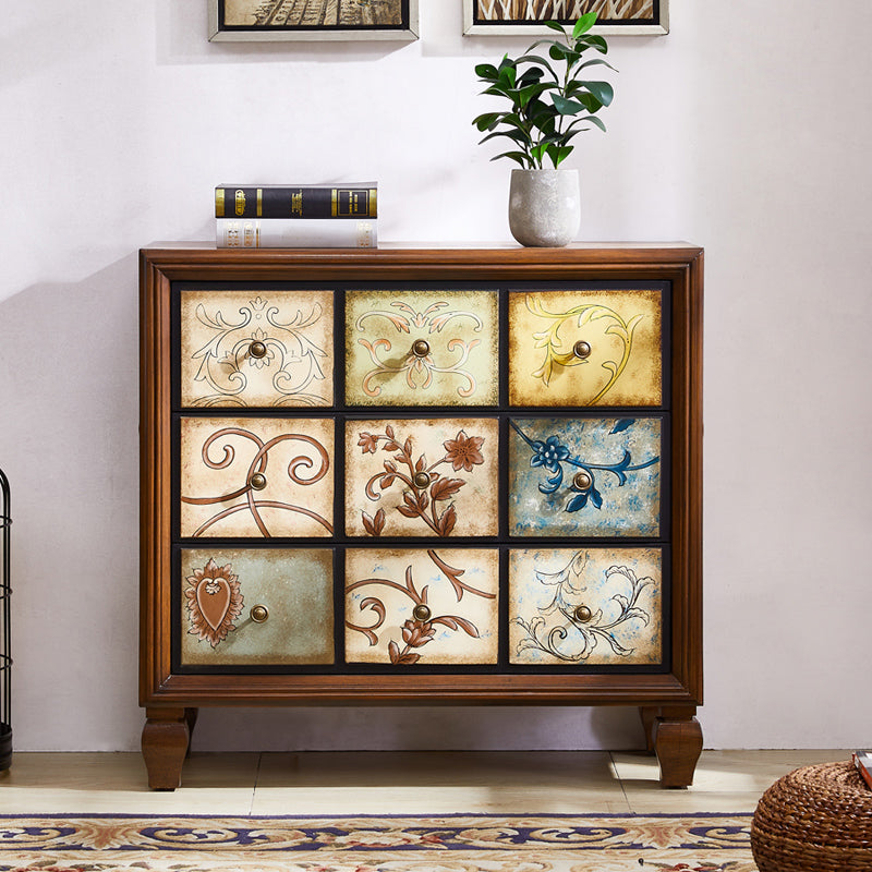 American Traditional Wooden Chest Home Storage Chest with Drawers Clearhalo 'Bedroom Furniture' 'Dressers & Chests' 'dressers_chests' 'furn' 'furn_dressers_chests' 'Furniture' 6355108