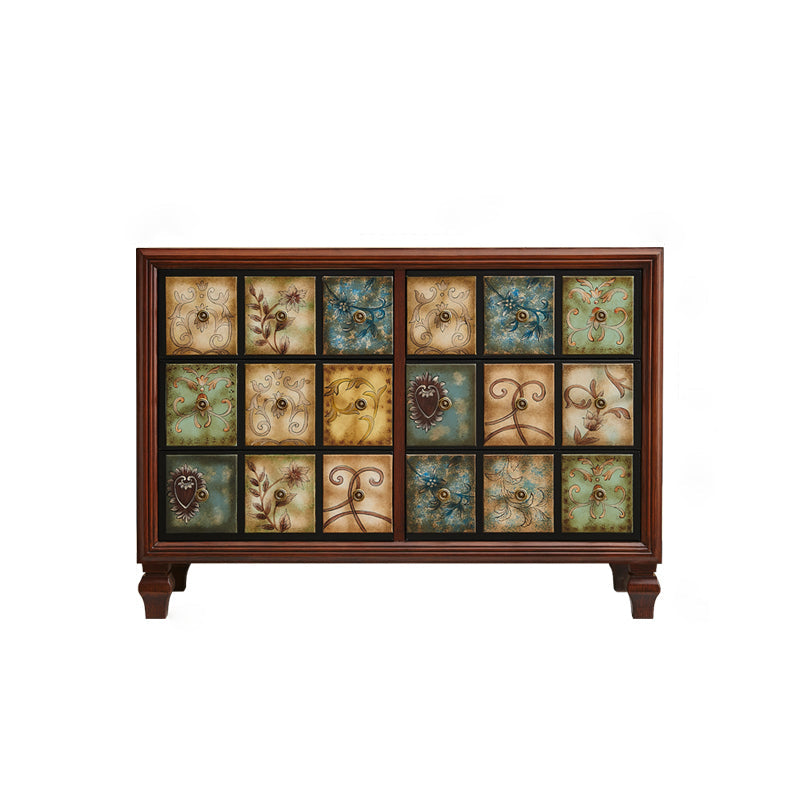 American Traditional Wooden Chest Home Storage Chest with Drawers 49"L x 18"W x 35"H Brown Clearhalo 'Bedroom Furniture' 'Dressers & Chests' 'dressers_chests' 'furn' 'furn_dressers_chests' 'Furniture' 6355114