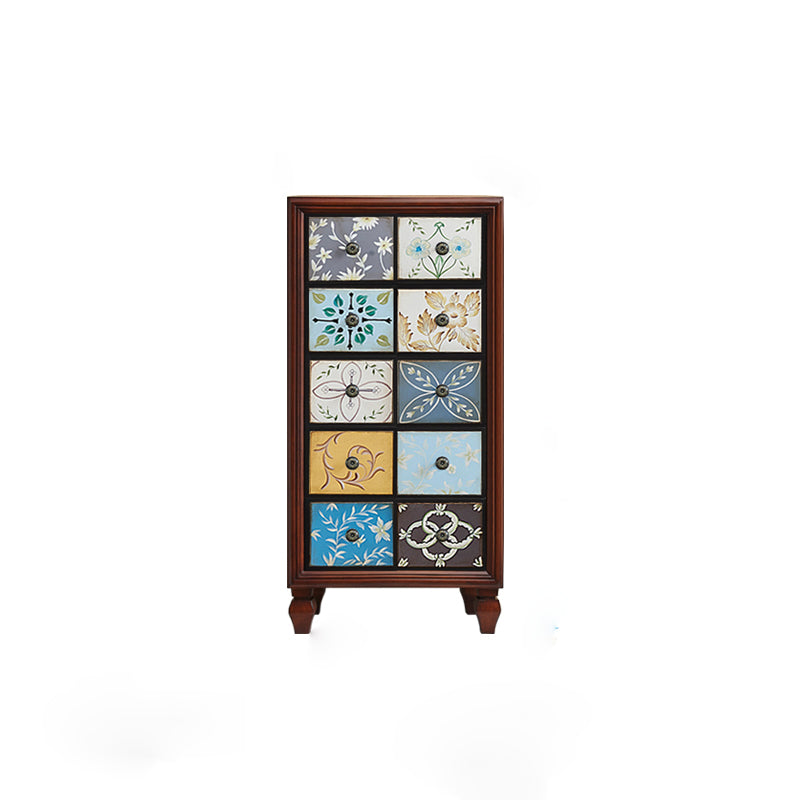 American Traditional Wooden Chest Home Storage Chest with Drawers 24"L x 17"W x 48"H Blue-Brown Clearhalo 'Bedroom Furniture' 'Dressers & Chests' 'dressers_chests' 'furn' 'furn_dressers_chests' 'Furniture' 6355123