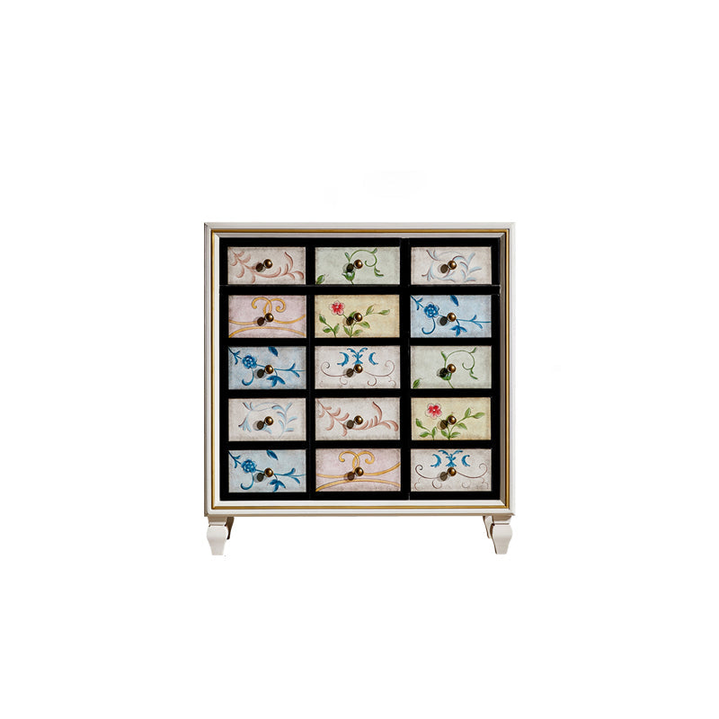 American Traditional Wooden Chest Home Storage Chest with Drawers 39.4"L x 14.6"W x 42.9"H White Clearhalo 'Bedroom Furniture' 'Dressers & Chests' 'dressers_chests' 'furn' 'furn_dressers_chests' 'Furniture' 6355126