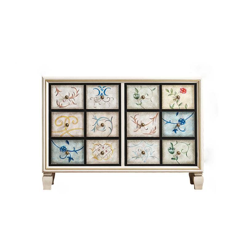 American Traditional Wooden Chest Home Storage Chest with Drawers 47"L x 17"W x 35"H White Clearhalo 'Bedroom Furniture' 'Dressers & Chests' 'dressers_chests' 'furn' 'furn_dressers_chests' 'Furniture' 6355127