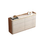 Glam Horizontal Stone Storage Chest Bedroom Chest in White with Drawers