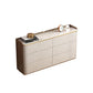 Glam Horizontal Stone Storage Chest Bedroom Chest in White with Drawers