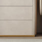 Glam Horizontal Stone Storage Chest Bedroom Chest in White with Drawers