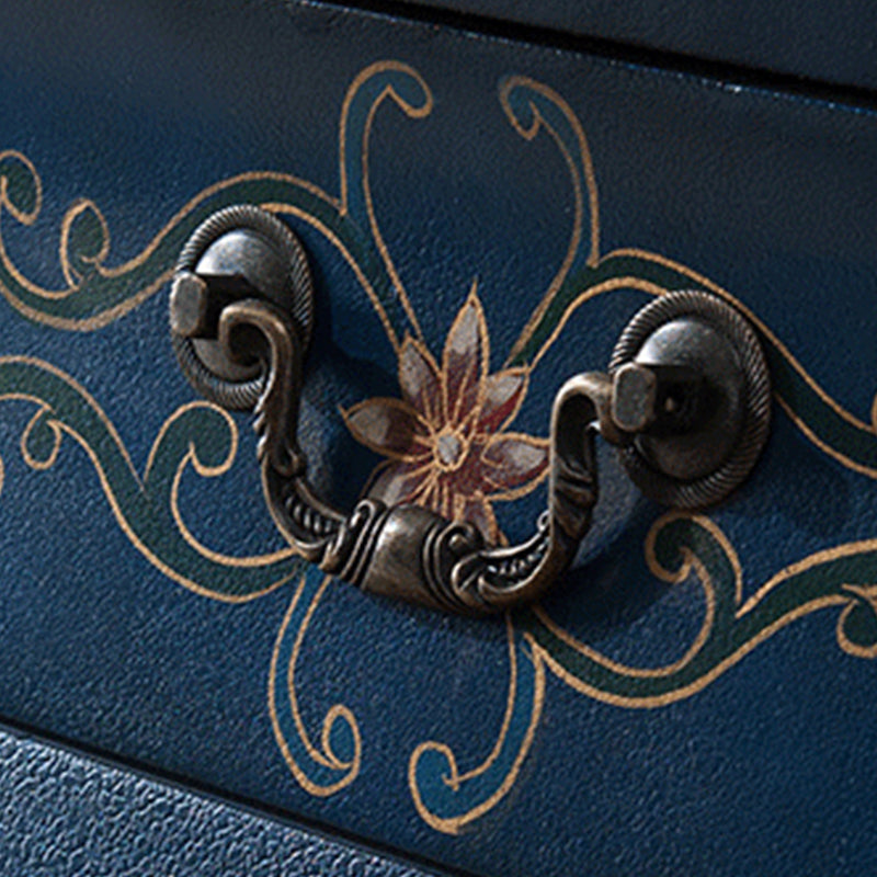 Cómoda de almacenamiento tradicional de madera maciza con 7 cajones