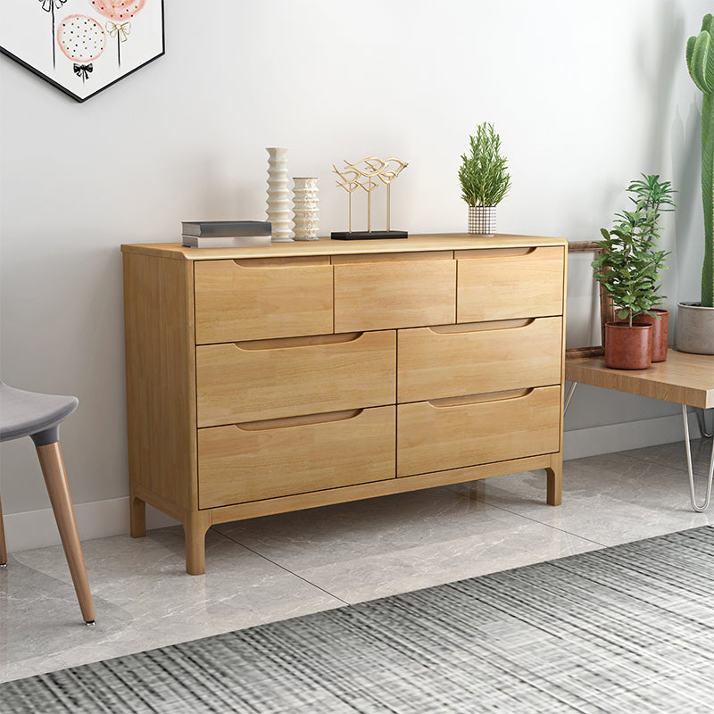 Cassettiera portaoggetti moderna in legno di gomma per camera da letto con cassetti