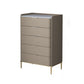 Vertical Glam Stone Storage Chest Bedroom Chest with Drawers Khaki 5 Clearhalo 'Bedroom Furniture' 'Dressers & Chests' 'dressers_chests' 'furn' 'furn_dressers_chests' 'Furniture' 6355271