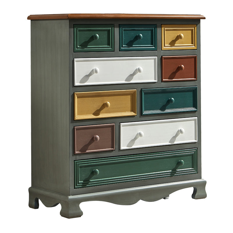 Cómoda de almacenamiento para dormitorio náutico, cómoda vertical de madera con cajones