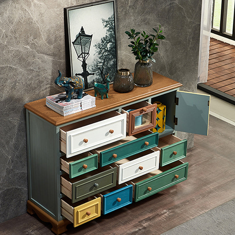 Cómoda de almacenamiento para dormitorio náutico, cómoda vertical de madera con cajones