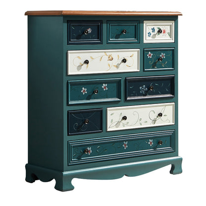 Cómoda de almacenamiento para dormitorio náutico, cómoda vertical de madera con cajones