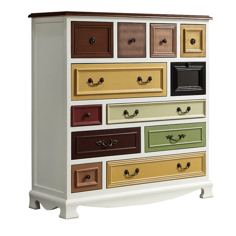 Cómoda de almacenamiento para dormitorio náutico, cómoda vertical de madera con cajones