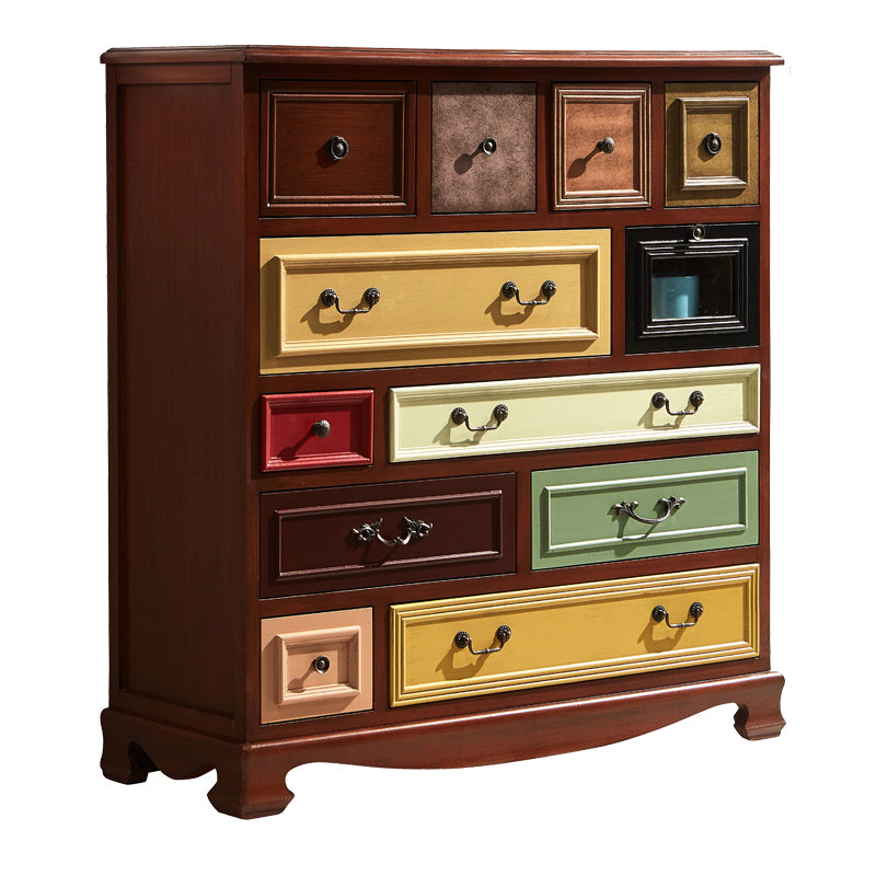 Cómoda de almacenamiento para dormitorio náutico, cómoda vertical de madera con cajones