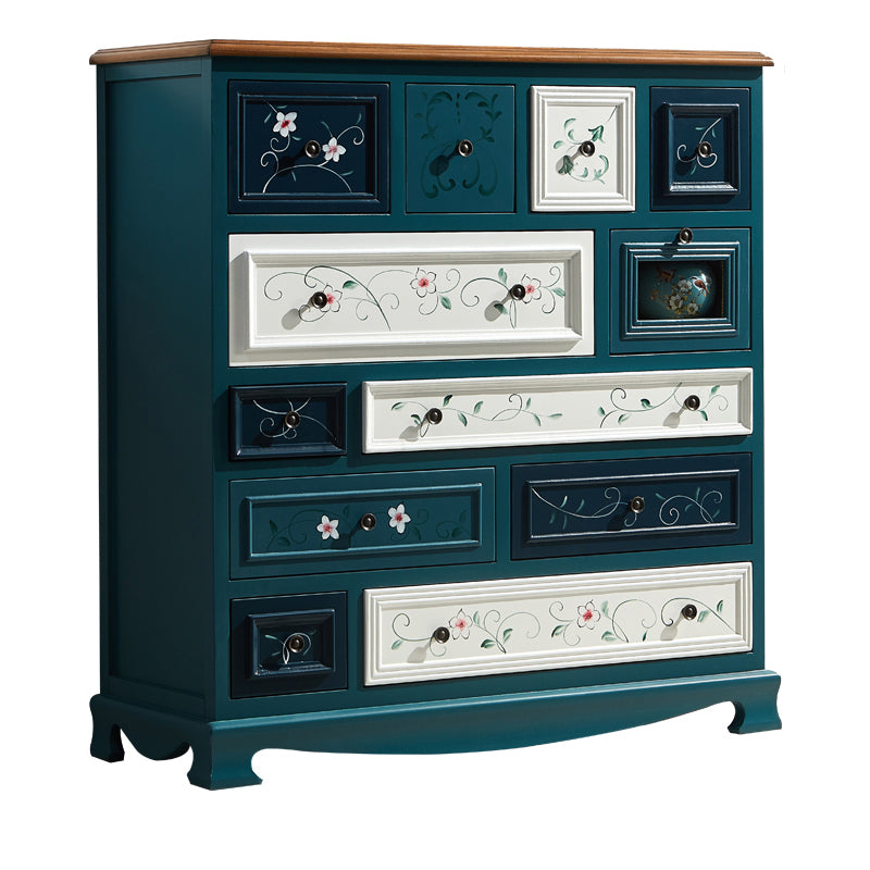 Cómoda de almacenamiento para dormitorio náutico, cómoda vertical de madera con cajones