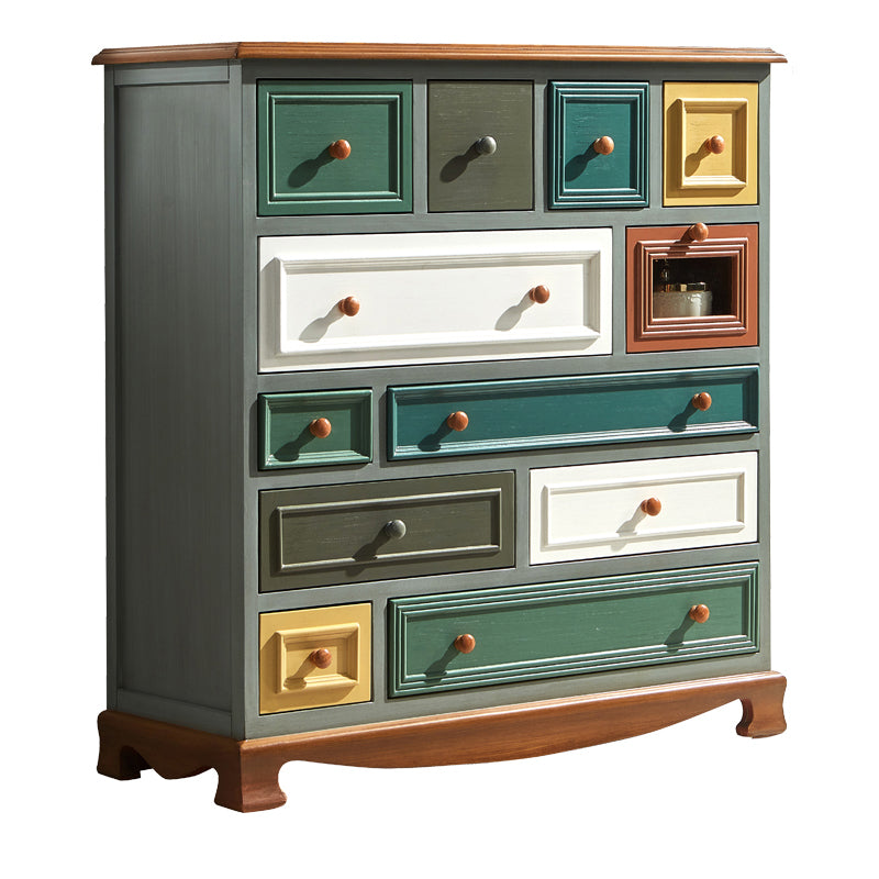 Cómoda de almacenamiento para dormitorio náutico, cómoda vertical de madera con cajones