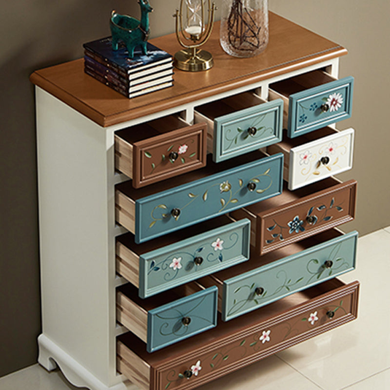 Cómoda de almacenamiento para dormitorio náutico, cómoda vertical de madera con cajones