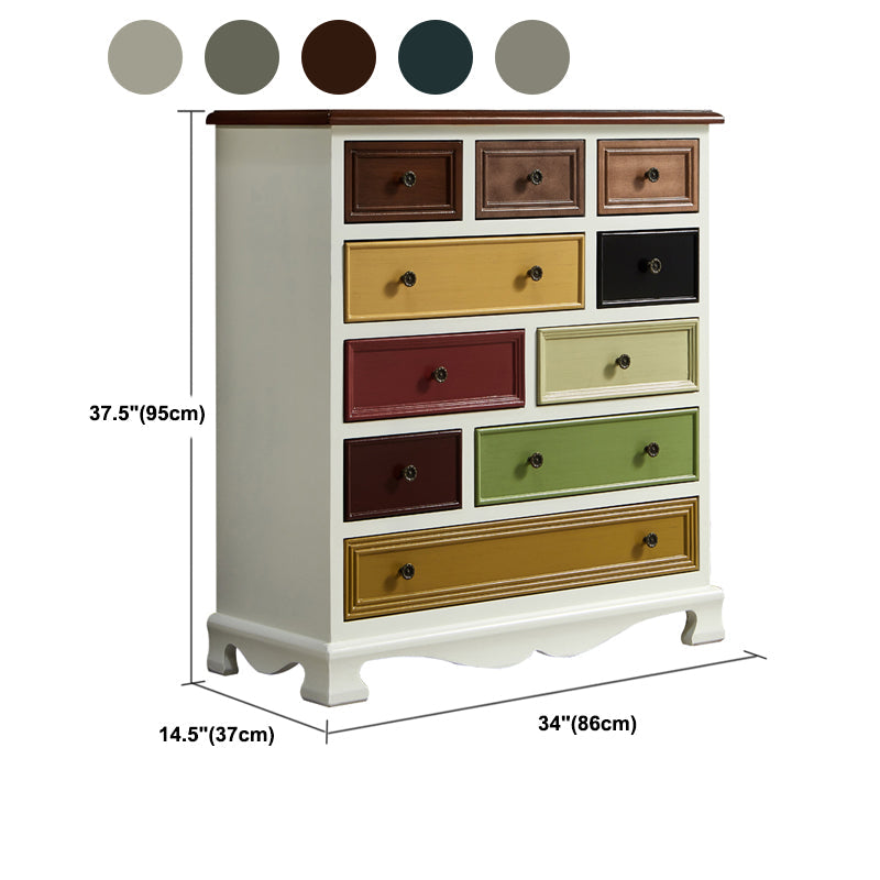 Cómoda de almacenamiento para dormitorio náutico, cómoda vertical de madera con cajones