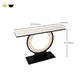 Glam Rectangle Console Table 31.5" Tall Stone Accent Table with 1 Shelf