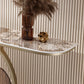 Tavolo console glam di pietra alta 31,5 "tavolo accento mezzano con 1 scaffale