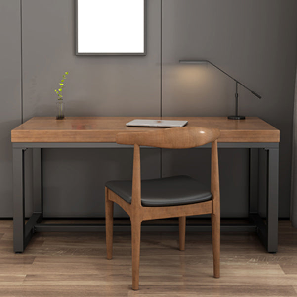 Bureau d'ordinateur en bois industriel bureau de bureau naturel rectangulaire