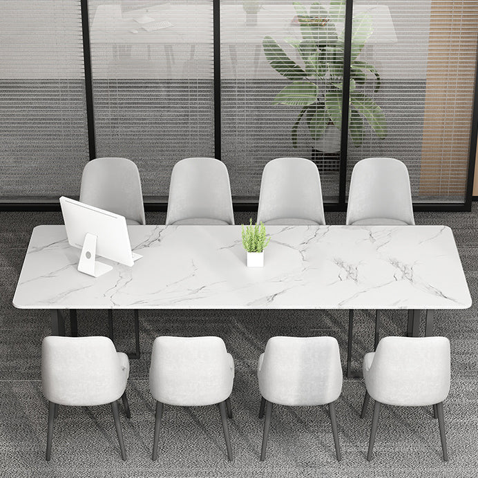 Gebogen slede schrijfbureau glam bureau met metalen benen, 29,5 'lang