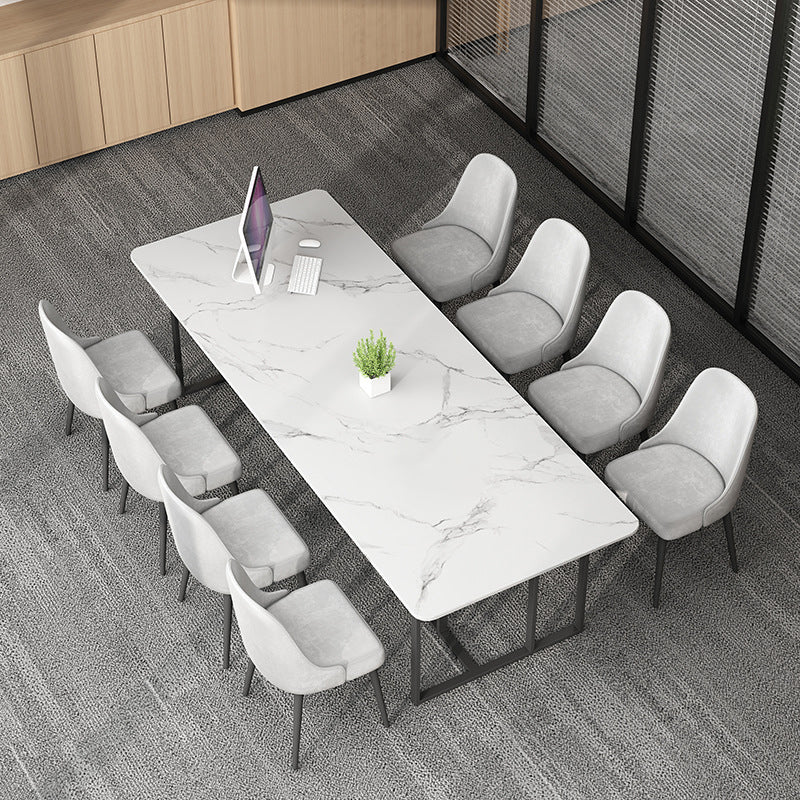 Gebogen slede schrijfbureau glam bureau met metalen benen, 29,5 'lang