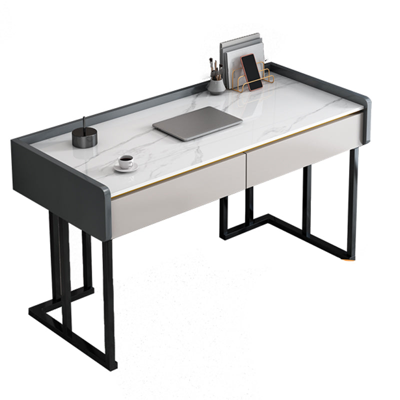 19.68 "W Industrial Rechthoekige Office Desk Antique Finish Computer Desk met metalen benen