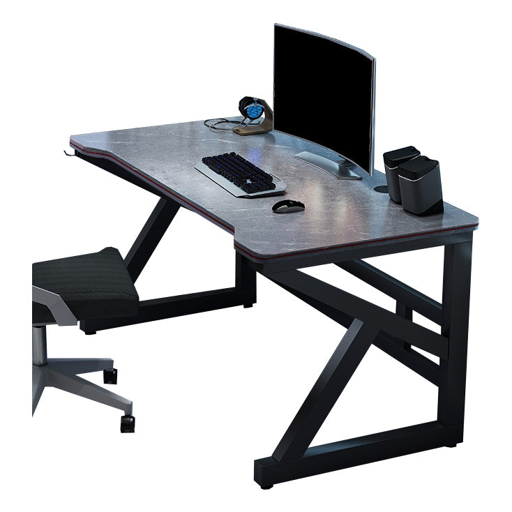 23.62" W Industrial Office Desk Antique Finish Secretary Desk with Metal Legs 31.5"L x 23.6"W x 29.5"H Grey Clearhalo 'furn' 'furn_office_desk' 'Furniture' 'Office Desks' 'Office Furniture' 'office_desk' 6356896