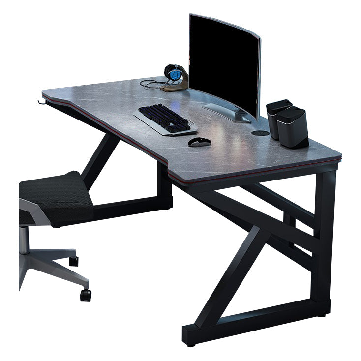 23.62" W Industrial Office Desk Antique Finish Secretary Desk with Metal Legs 39.4"L x 23.6"W x 29.5"H Grey Clearhalo 'furn' 'furn_office_desk' 'Furniture' 'Office Desks' 'Office Furniture' 'office_desk' 6356897