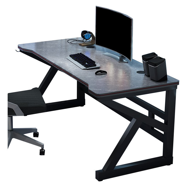 23.62" W Industrial Office Desk Antique Finish Secretary Desk with Metal Legs 47.2"L x 23.6"W x 29.5"H Grey Clearhalo 'furn' 'furn_office_desk' 'Furniture' 'Office Desks' 'Office Furniture' 'office_desk' 6356900