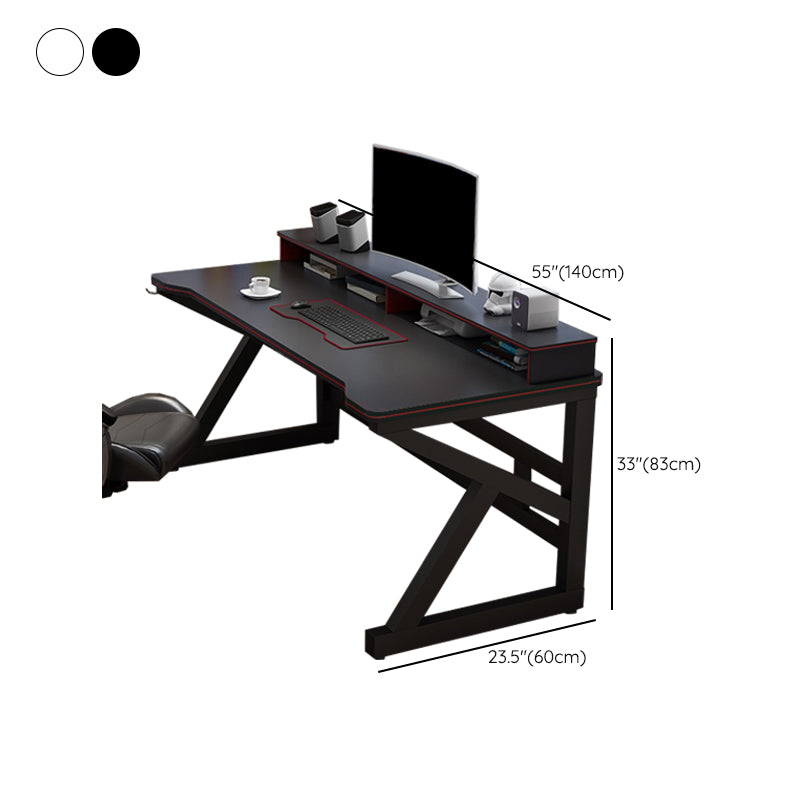 23.62" W Industrial Office Desk Antique Finish Secretary Desk with Metal Legs Clearhalo 'furn' 'furn_office_desk' 'Furniture' 'Office Desks' 'Office Furniture' 'office_desk' 6356915