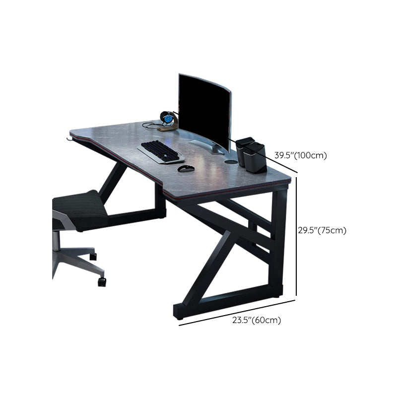 23.62" W Industrial Office Desk Antique Finish Secretary Desk with Metal Legs Clearhalo 'furn' 'furn_office_desk' 'Furniture' 'Office Desks' 'Office Furniture' 'office_desk' 6356917