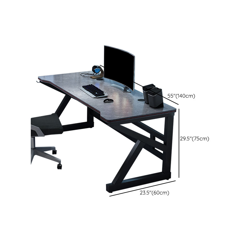 23.62" W Industrial Office Desk Antique Finish Secretary Desk with Metal Legs Clearhalo 'furn' 'furn_office_desk' 'Furniture' 'Office Desks' 'Office Furniture' 'office_desk' 6356919