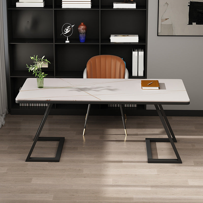 Steen rechthoekige schrijfbureau Modern 29.53-inch hoge kantoorbureau