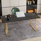 Glam 29.53-inch Tall Writing Desk 1-plank Stone Office Desk met slee-basis