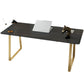 Glam 29.53-inch Tall Writing Desk 1-plank Stone Office Desk met slee-basis