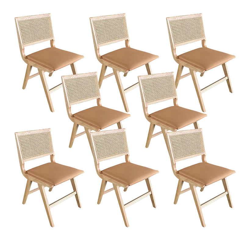 Silla lateral contemporánea silla de comedor de madera abierta para la cocina