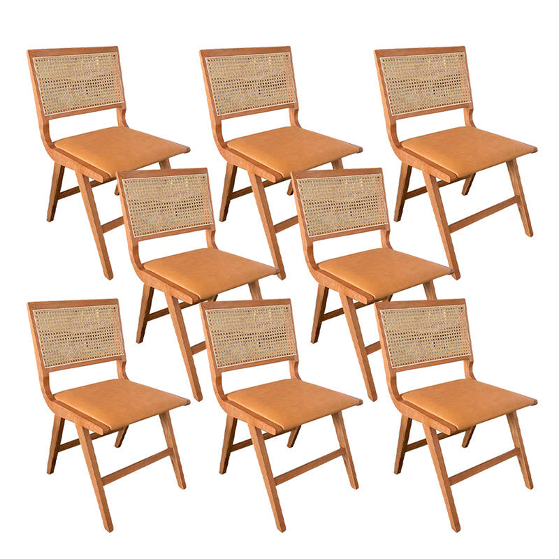 Silla lateral contemporánea silla de comedor de madera abierta para la cocina