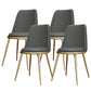 Glam Armless Dining Chairs Upholstered Dining Side Chairs with Gold Legs Grey 4 Piece Set Clearhalo 'Dining Chairs' 'Dining Tables & Seating' 'dining_chair' 'furn' 'furn_dining_chair' 'Furniture' 'Kitchen & Dining Furniture' 6357080
