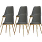 Glam Armless Dining Chairs Upholstered Dining Side Chairs with Gold Legs Grey 6 Piece Set Clearhalo 'Dining Chairs' 'Dining Tables & Seating' 'dining_chair' 'furn' 'furn_dining_chair' 'Furniture' 'Kitchen & Dining Furniture' 6357082