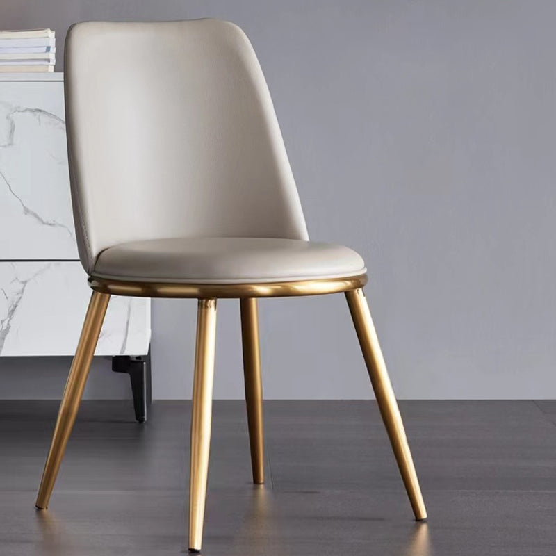 Glam Armless Dining Chairs Upholstered Dining Side Chairs with Gold Legs Clearhalo 'Dining Chairs' 'Dining Tables & Seating' 'dining_chair' 'furn' 'furn_dining_chair' 'Furniture' 'Kitchen & Dining Furniture' 6357085