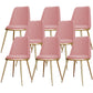 Glam Armless Dining Chairs Upholstered Dining Side Chairs with Gold Legs Pink 8 Piece Set Clearhalo 'Dining Chairs' 'Dining Tables & Seating' 'dining_chair' 'furn' 'furn_dining_chair' 'Furniture' 'Kitchen & Dining Furniture' 6357094