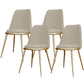 Glam Armless Dining Chairs Upholstered Dining Side Chairs with Gold Legs Off-White 4 Piece Set Clearhalo 'Dining Chairs' 'Dining Tables & Seating' 'dining_chair' 'furn' 'furn_dining_chair' 'Furniture' 'Kitchen & Dining Furniture' 6357096